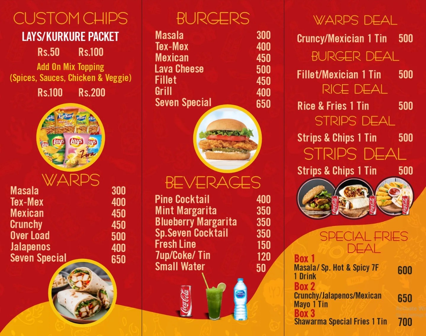 Layyah City - Seven Fries  - menu page 2