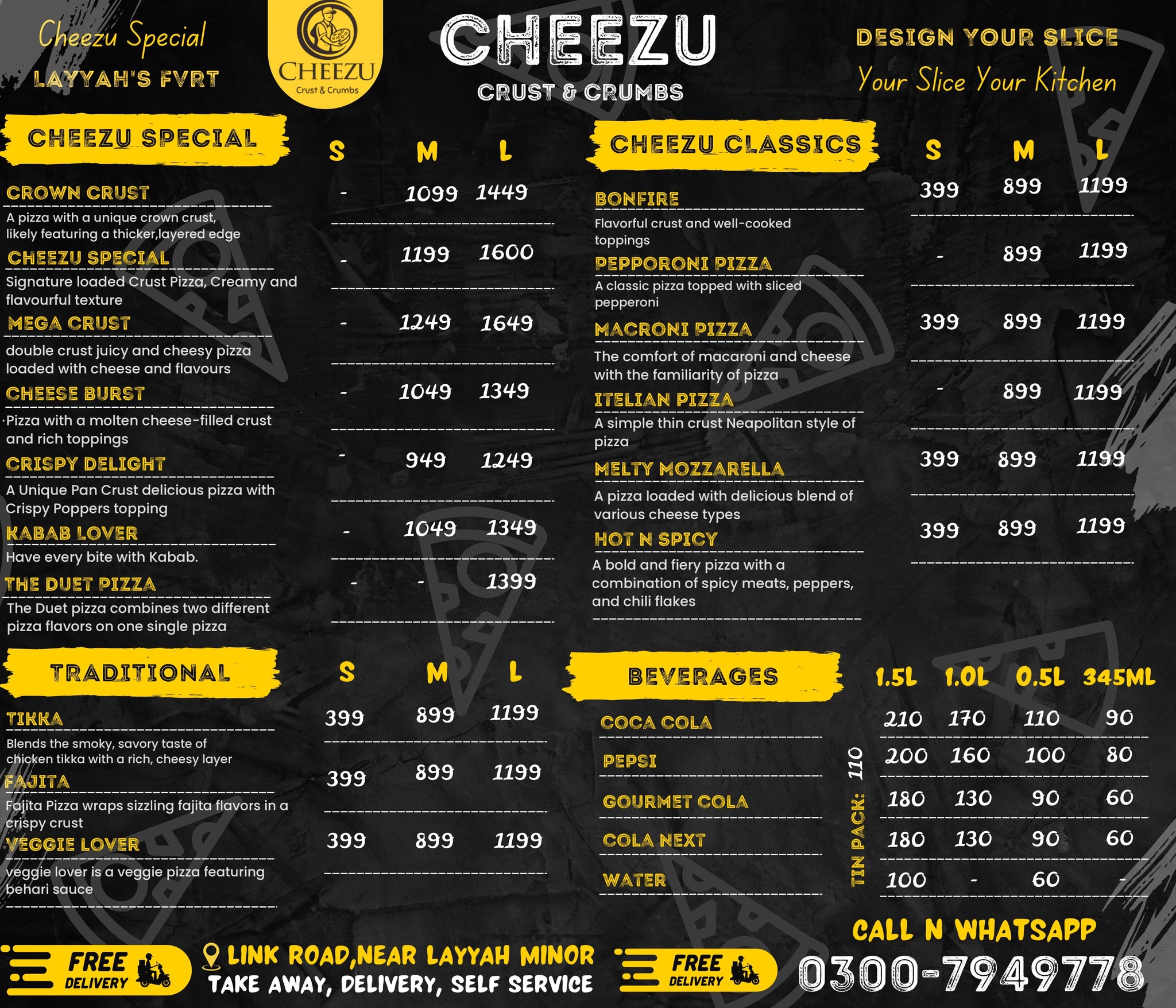 Layyah City - Cheezu Crust N Crumbs  - menu
