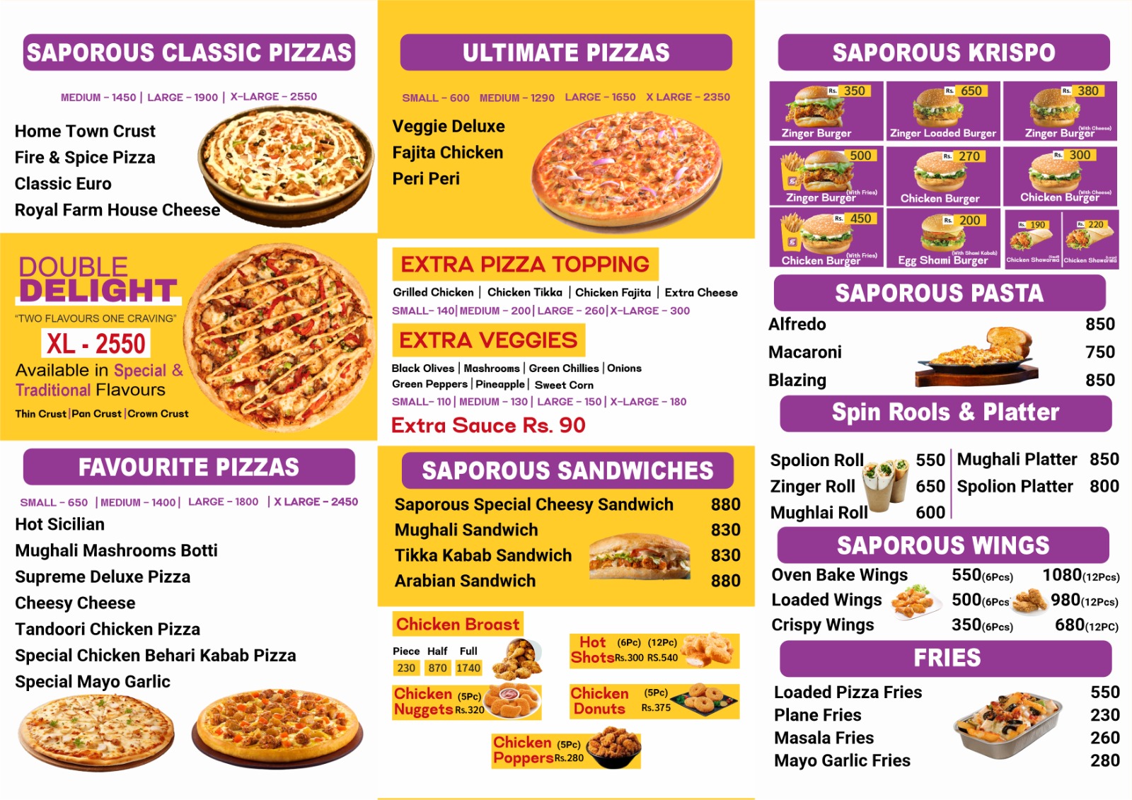 Layyah City - Saporous Foods (Pulao Kabab)  - menu page 2